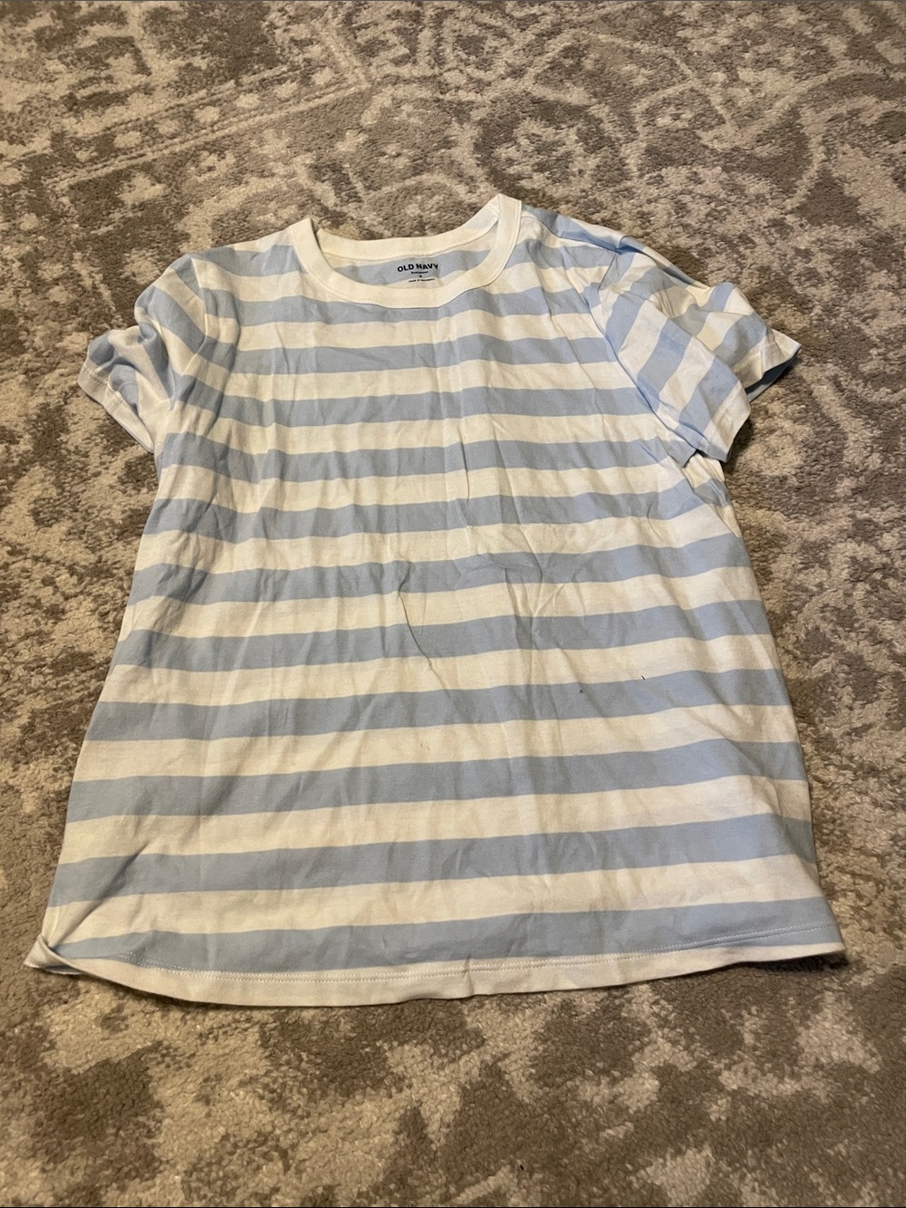 Old Navy womens Blue and White Stripe Tee